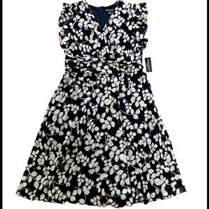 NWT Jessica Howard Floral Blue Midi Dress Size 14W